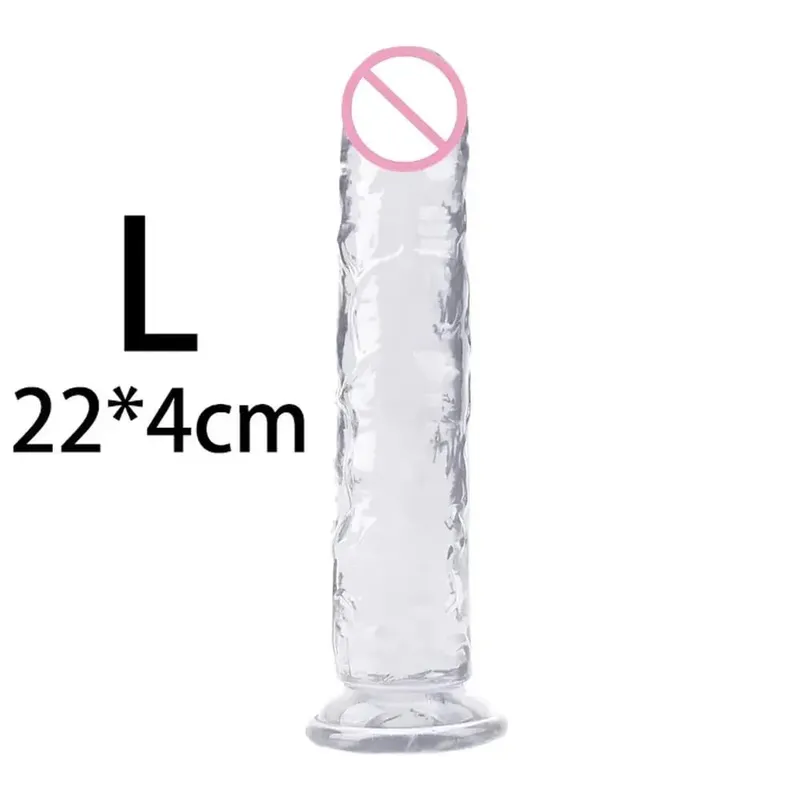 Cheap Women Erotic Anal 5 Colors Big Transparent Dildo Suction Cup Jelly Dick Sex Toys Soft Clitori Vaginal Masturbators Penis — image 18