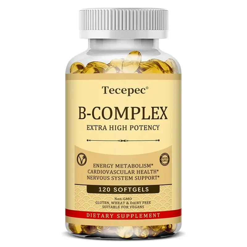 Tecepec B-Complex Vitamin Supplements (B12 B1 B2 B3 B5 B6 B9 Folic Acid & Biotin) Immune & Energy Support Softgels NON-GMO — image 8