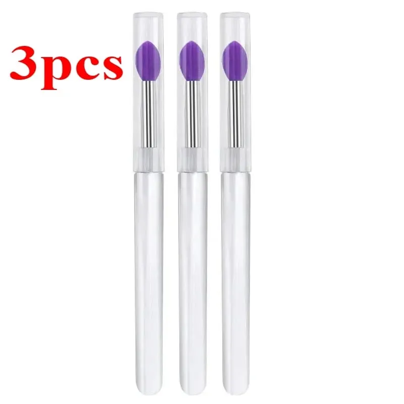 3/5/10 pçs escova de batom de silicone macio aplicador de batom portátil alça clara limpa microbrush lipgloss ferramenta de beleza