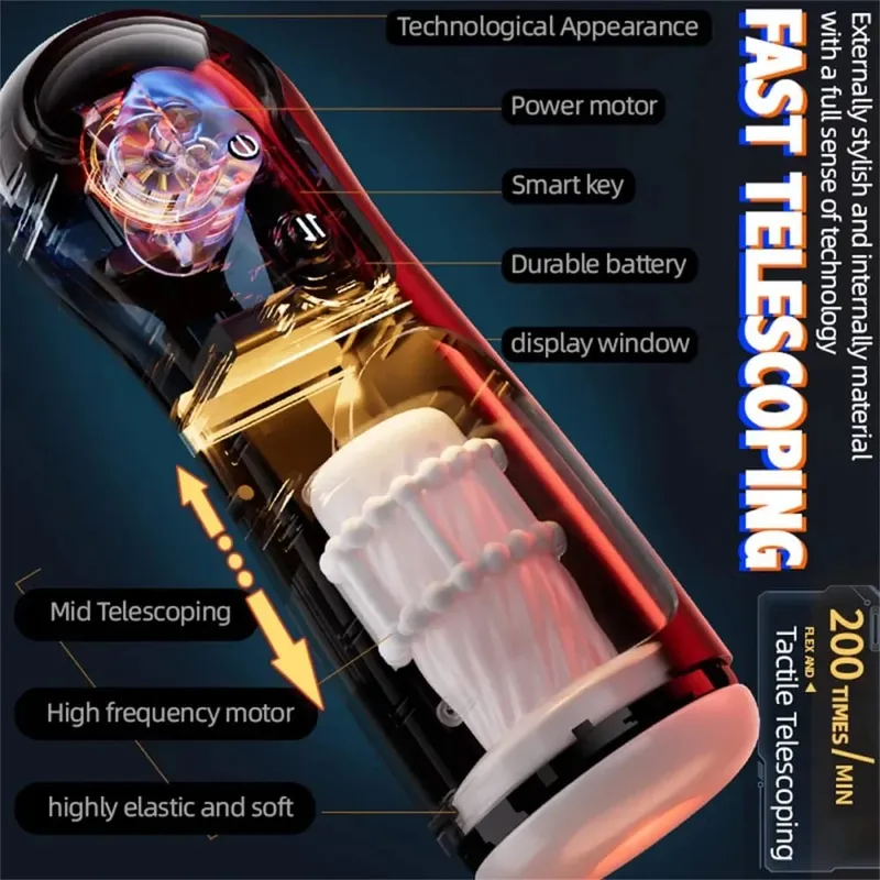 Masturbation Cup for Men with Electric Telescopic Automatic Telescopic Piston Pumping Masturbation Device Adult Sex Toys — image 3