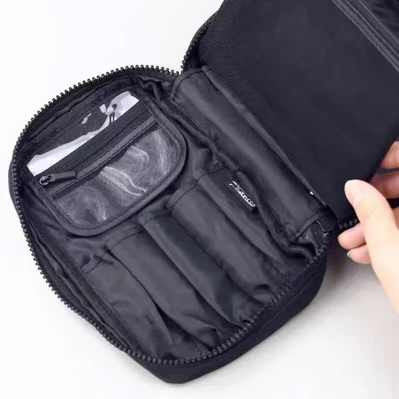 PA CARRIER COMBO POUCH Μαύρο & ασημί πινέλα μακιγιάζ και τσάντα αποθήκευσης καλλυντικών για ταξίδια