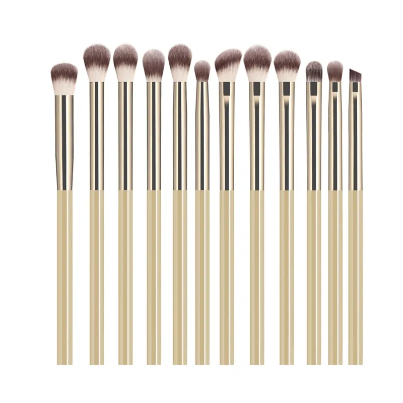 12PCS Eyeshadow Brushes Makeup Set Soft Synthetic Hair Blending Shader Angled Liner Brushes for Eye Makeup