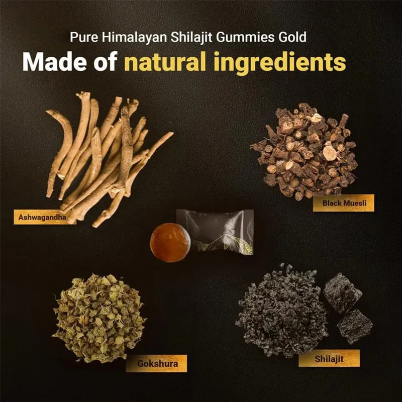 Τα Καθημερινά Συμπληρώματα Διατροφής Pure Himalayan Shilajit Gummies περιέχουν 85+ ιχνοστοιχεία 60 τεμάχια ανά φιάλη — image 3