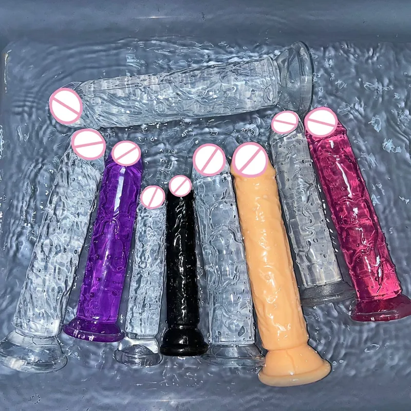 Barato 5 colores pequeño consolador transparente ventosa gelatina pene mujeres erótico sexo Anal juguetes clítoris suave masturbadores vaginales pene — image 3