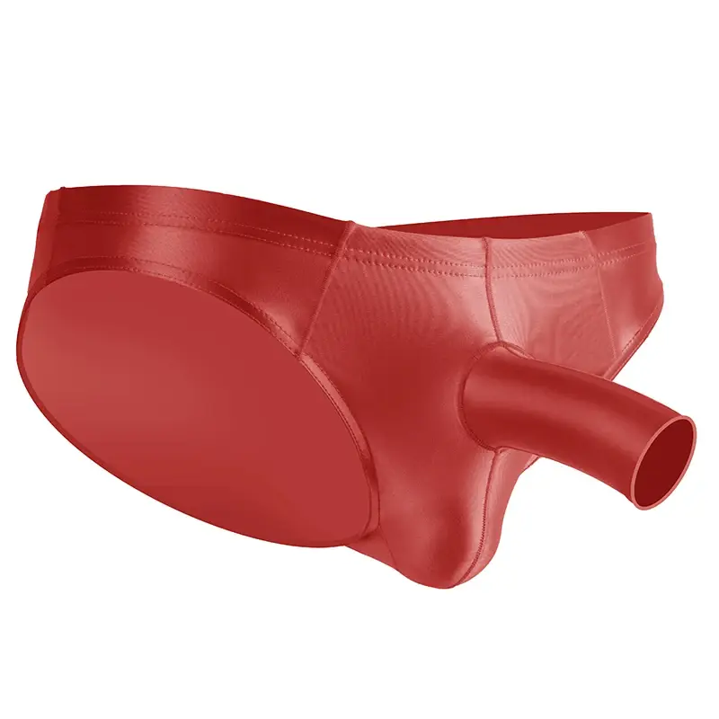 High Elastic Bikini Briefs gay Men's glossy underwear open Pouch Panties Men Smooth gay underwear — image 17