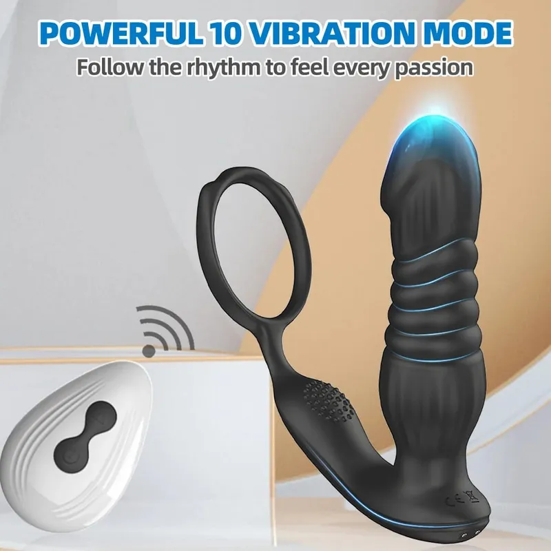 Wireless Remote Control Anal Plug Vibrating Anal Toys Male Prostate Massager Vaginal Masturbation Simulated Penis Sex Toys — image 6