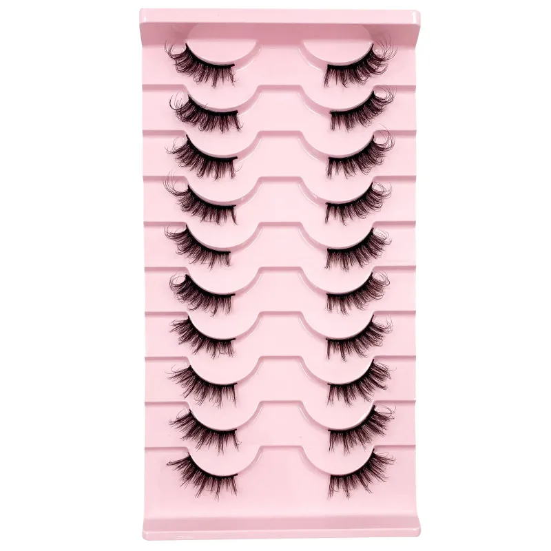 Τρισδιάστατες βλεφαρίδες Cat Eye Half Lashes 10 Pairs Half Lashes Natural Clear Stem False eyelash Extension Makeup Faux Cils maquiag — image 12