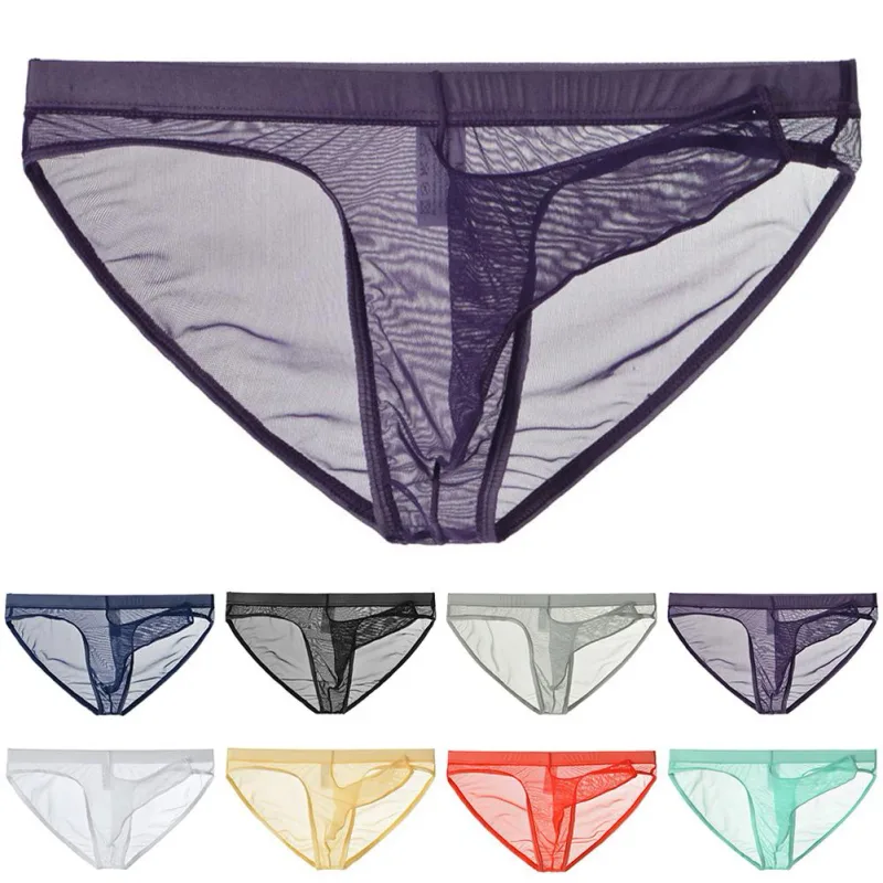 Ropa interior para hombre, calzoncillos transparentes con nariz de elefante, de malla, finos, ligeros, de secado rápido, calzoncillos transpirables de cintura baja