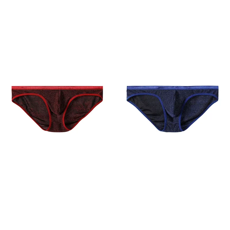 Men's Ice Silk Triangle Panties Sexy U-Shape Thin Briefs Breathable Mesh Low-Waist Underwear — image 29