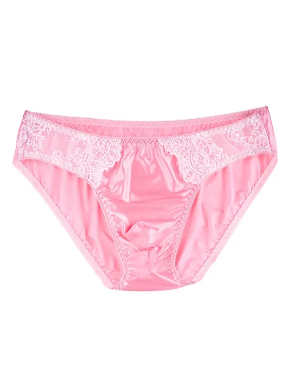 Men's Sexy Briefs Comfortable Healthy Elastic Soft Pouch mid Waist Pure Underwear Men's lace shiny gay underwear — image 20