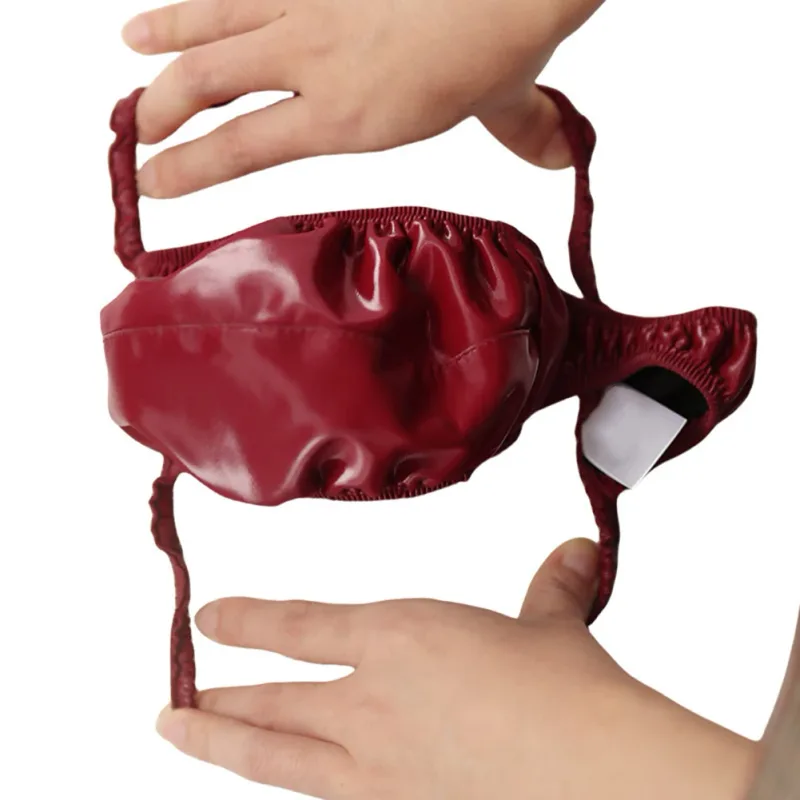 Sexy Men PVC Shiny U Convex Pouch Briefs Low-Rise G-string Latex Oil Gloosy Sexy Thong Carapace U Bulge Underwear