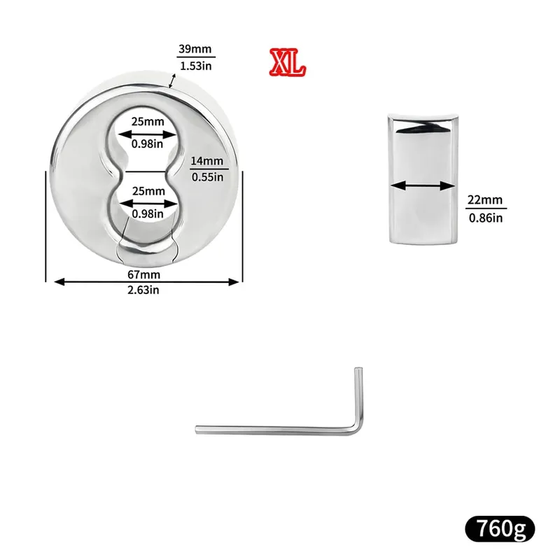 Screw Lock Metal Scrotum Pendant Ball Stretcher Testis Weight Cock Ring Penis Restraint Stainless Steel Sex Toys for Men 18 — image 5
