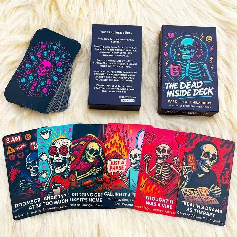 The Dead Inside Deck Κάρτες Ταρώ 54 Κάρτες 13x8 εκ. Skeletal Divination Oracle Meet Death Below Decks Παιχνίδια με κάρτες — image 5