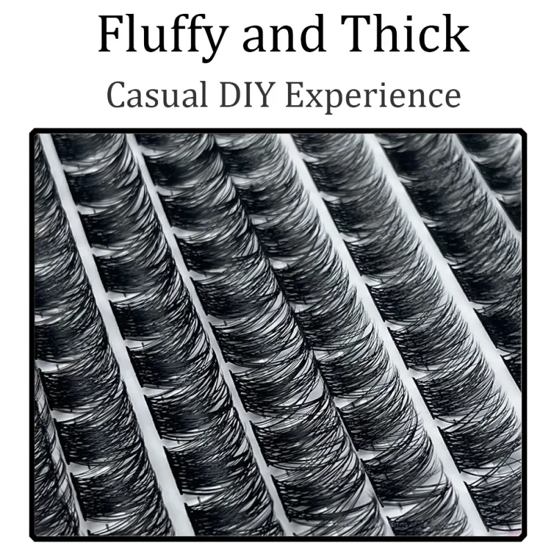 10 σειρές 3D Faux Mink Cluster Ψεύτικες βλεφαρίδες Cat Eye Lashes Φυσικές παχιές βλεφαρίδες DIY βλεφαρίδες μακιγιάζ Extensions βλεφαρίδων