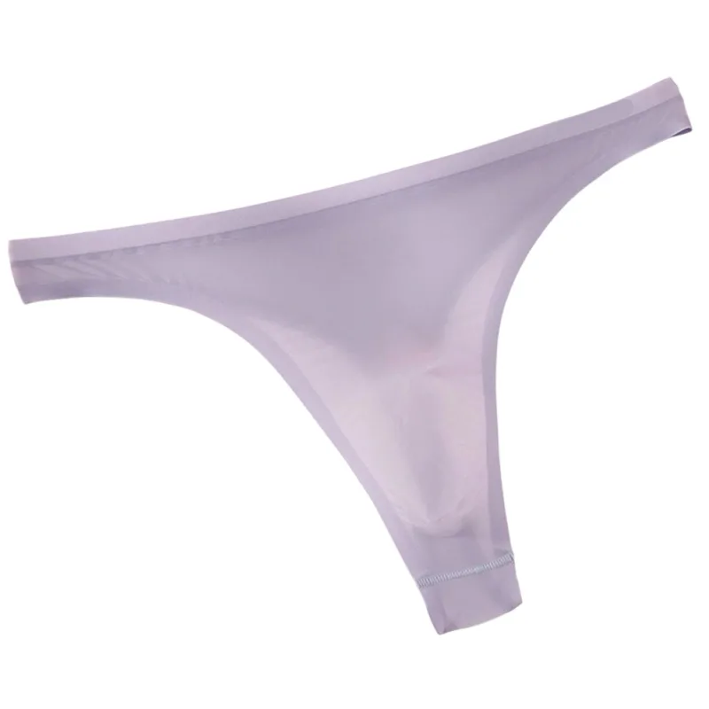 Men's Ultra-thin Ice Silk G-string 3D Bulge Pouch Thong See Through Underwear Low Rise Men Bikini Briefs U Pouch Lingerie — image 17
