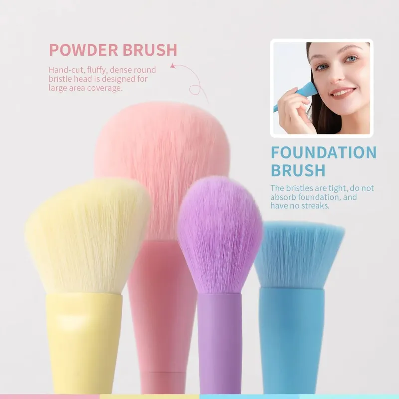 17 Color Multi-Color Makeup Brushes Macaron Color Brushes Eyeshadow Foundation Makeup Brush Set Colorful Makeup Tools Full Set — image 3