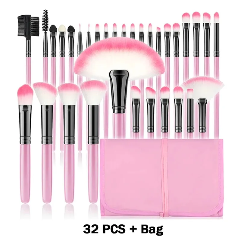 סט מברשות איפור חדש 10/32 יחידות Soft Fluffy Powder Foundation Contour סומק קונסילר צלליות מיזוג סימון כלי יופי