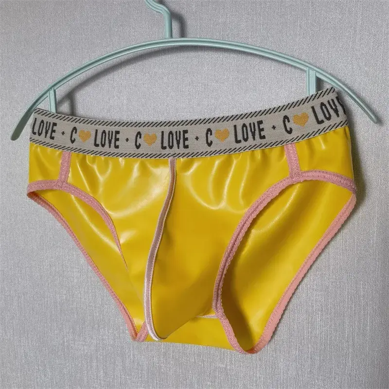 Men Sexy Latex Briefs Seamless Underwear Scrotum Bulge Panties Men Clothes Inner Wear Athletic Underpants Porns Bikini Bottom — image 4
