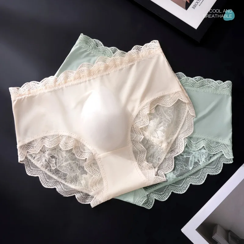 Thin Ice Silk Lace Men's Underwear Breathable Mid Waist Embroidery Comfortable Triangle Pants Traceless Hollow Out Male Briefs — image 12