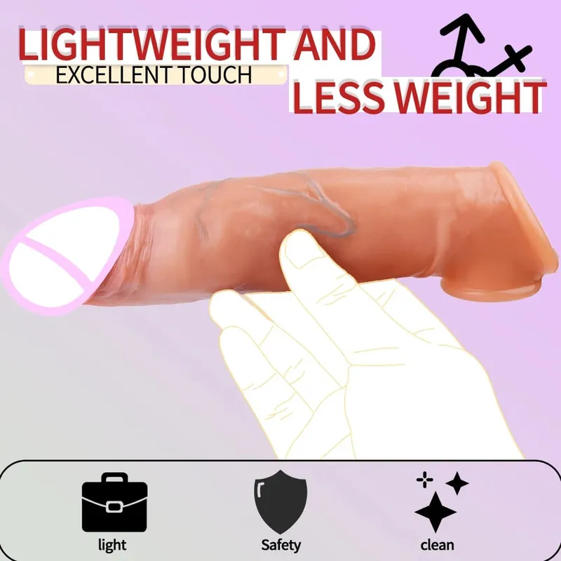 Realistic Reusable Penis Sleeve Thin Silicone Holster With Anti-snap Ring Cock Enlargement Extender For Men Delay Ejaculation — image 5