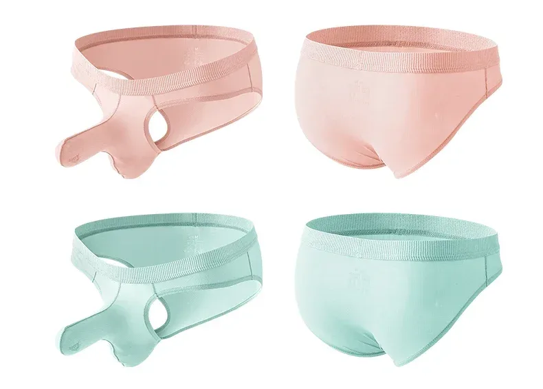 Calzoncillos de seda de hielo para hombre, ropa interior ultrafina, transparente, sin costuras, de secado rápido, transpirables, para verano