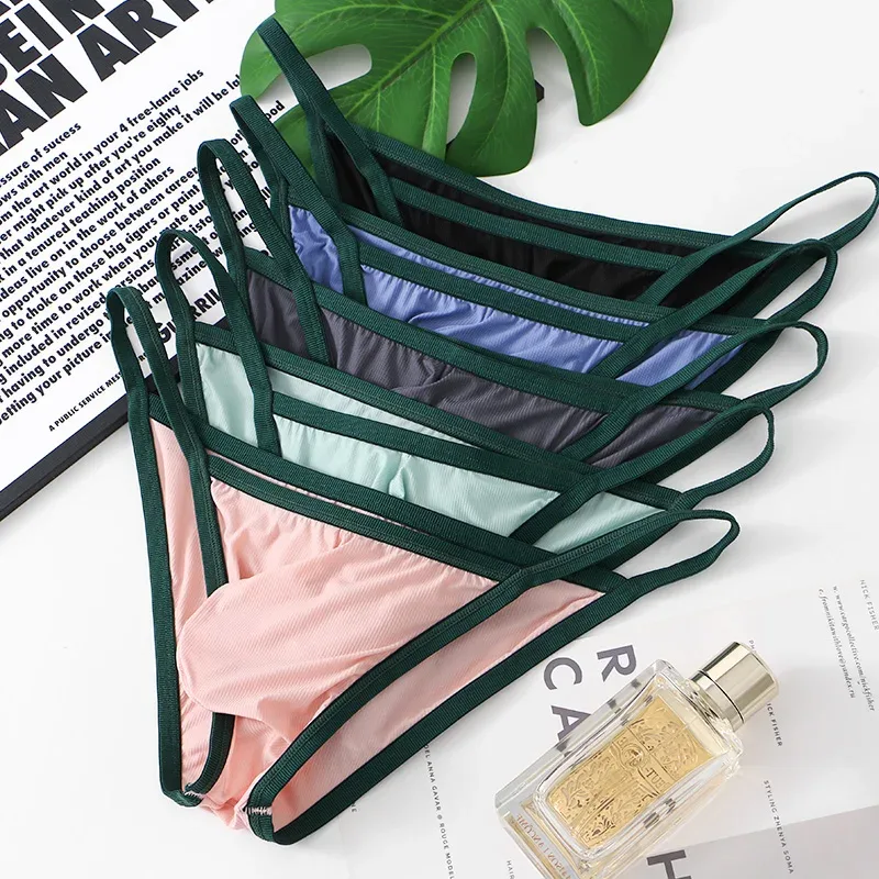 Men's Underwear Low-waist Ice Silk Briefs Breathable Soft Panties — image 1