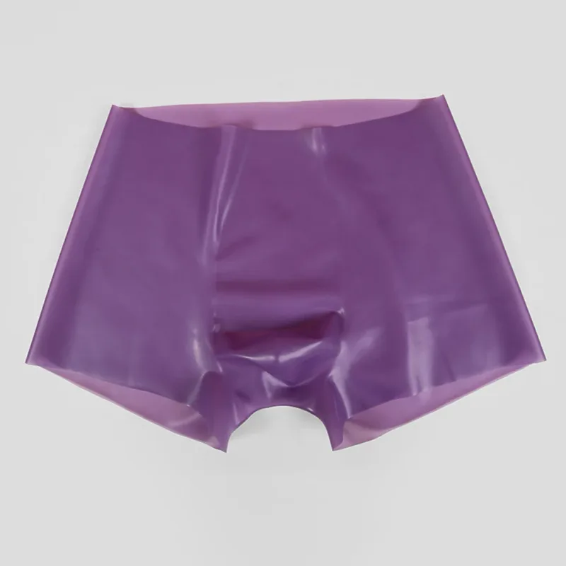 Mens Latex Boxer Briefs Underpants See-Through Rubber Safety Panties Low Waist Seamless Underwear for Sensory Appeal — image 11
