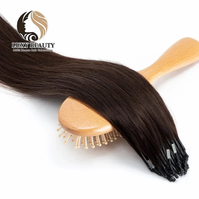 8D Micro Bead Human Hair Extensions Silicone Nano Ring Hair Extension Invisible Mini Silicon Beads Μαύρα καστανά ξανθά ανθρώπινα μαλλιά