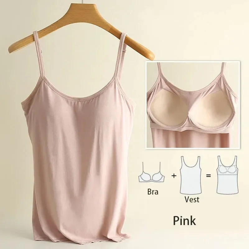 M-3XL Για 35-85kg Modal Plus Size Tank Top with Fixed Cup γυναικείο στήθος με επένδυση εξωτερικά εσώρουχα με κάτω μέρος Χωρίς ένδυση