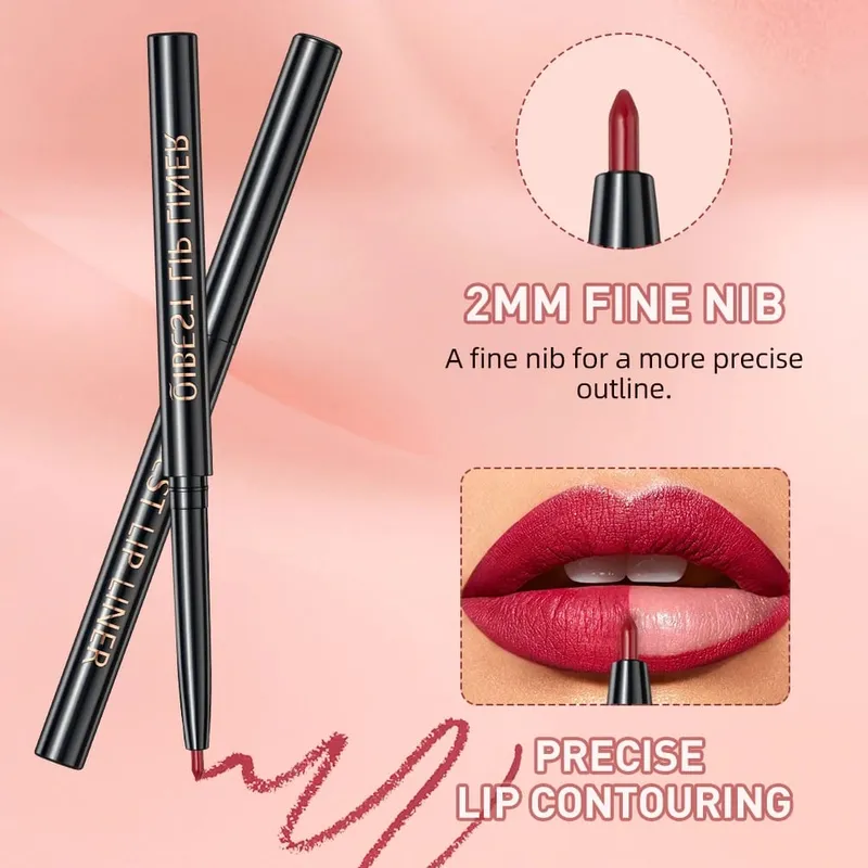 Ματ Liquid Lipstick & Lip Liner & Lip Gloss Σετ 3 τμχ Αντικολλητικό Κύπελλο μεγάλης διάρκειας Κόκκινο μαύρο μωβ Κιτ καλλυντικών για απόχρωση χειλιών — image 5