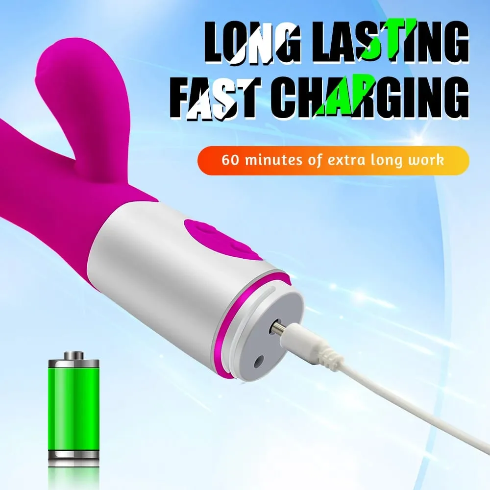 Realistic Rabbit Dildo Dual Vibrator G-Spot Clitoral Stimulation Massager Powerful Vibrating Vagina Masturbator Women's Sex Toy — image 3