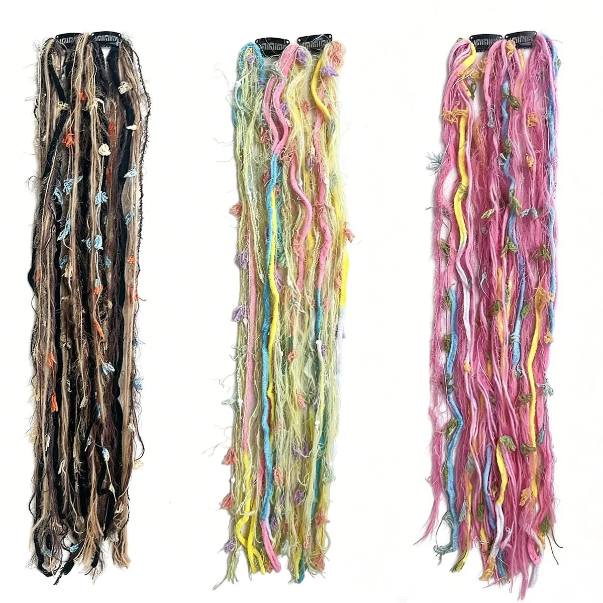 Συνθετικό νήμα από μαλλί Dreadlock 2 τμχ Επεκτάσεις μαλλιών Maillard Long Boho φούντα vintage πλεξούδες μαλλιά για γυναίκες — image 5