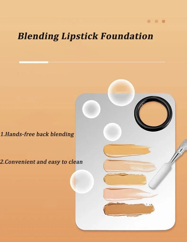 Makeup Mixing Palette Foundation Lipstick Eye Shadow από ανοξείδωτο ατσάλι Mixer Palette with Spatula Mixing Stick Beauty Tools Nail-A