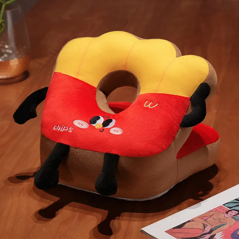 Hamburger Chips Μαξιλάρι ύπνου βελούδινο Kawaii Μαξιλάρι κινουμένων σχεδίων για καρέκλα γραφείου Μαξιλάρι μέσης πλάτης Καναπές διακόσμηση σπιτιού Παιδικά δώρα — image 8