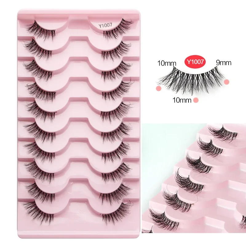Half Lashes Cat Eye Lashes 3D Natural Finged End Eye Elong Lashes Fox Eye Lashes Faux Mink Lashes Μακιγιάζ — image 8