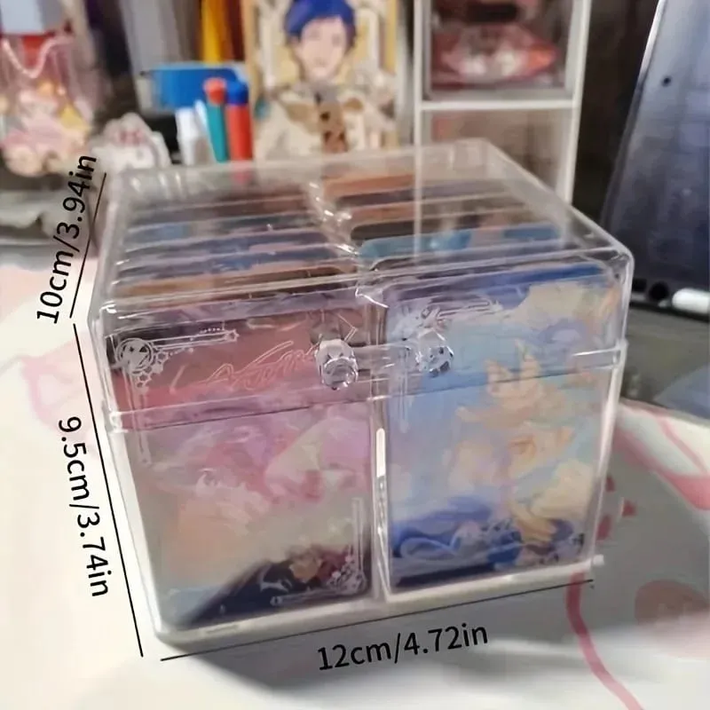 Clear Acrylic Card Organizer - Χωράει 400 κάρτες Διπλό Κουτί οθόνης για καρτ ποστάλ και κάρτες παιχνιδιών — image 2