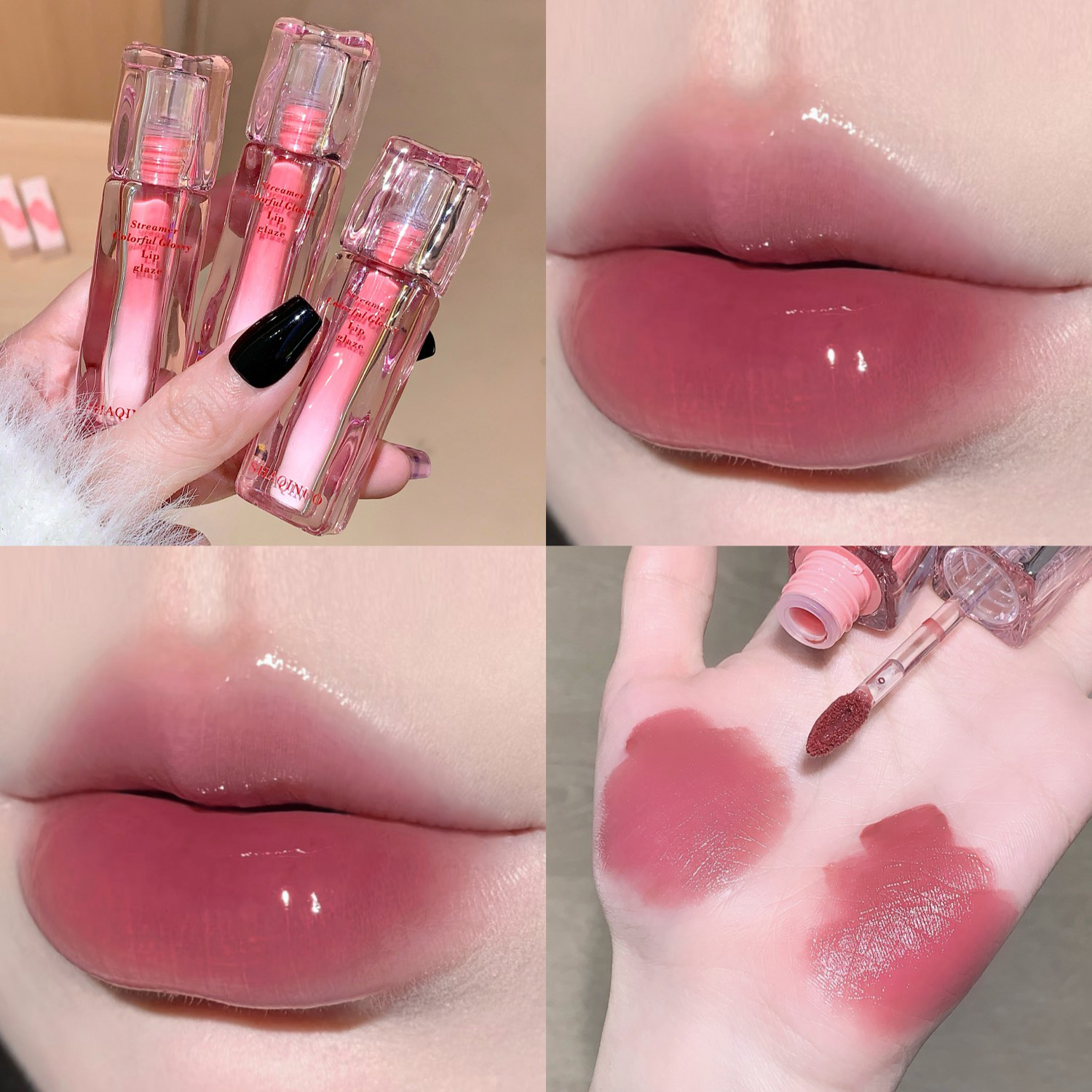 Brilho labial espelhado, hidratante, copo antiaderente, gelatina, batom líquido transparente, matiz de longa duração, óleo, maquiagem labial — image 12