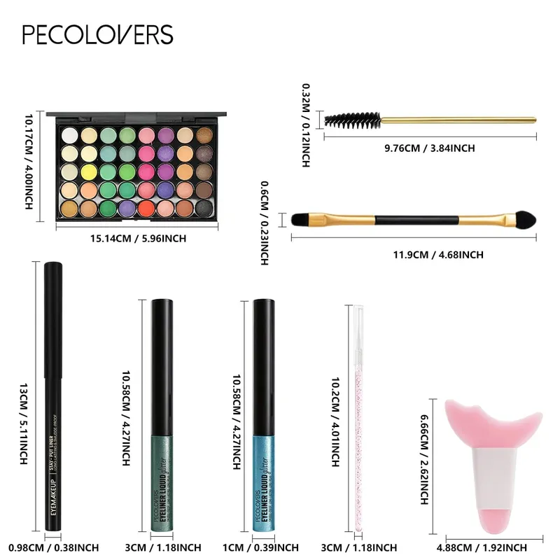 8 ΤΕΜ/ΣΕΤ Eyeshadow Palette Sparkle Liquid Eyeliner Black Eyeliner Eye Brushes Halloween/Christmas/Parties Σετ Μακιγιάζ Beauty — image 4