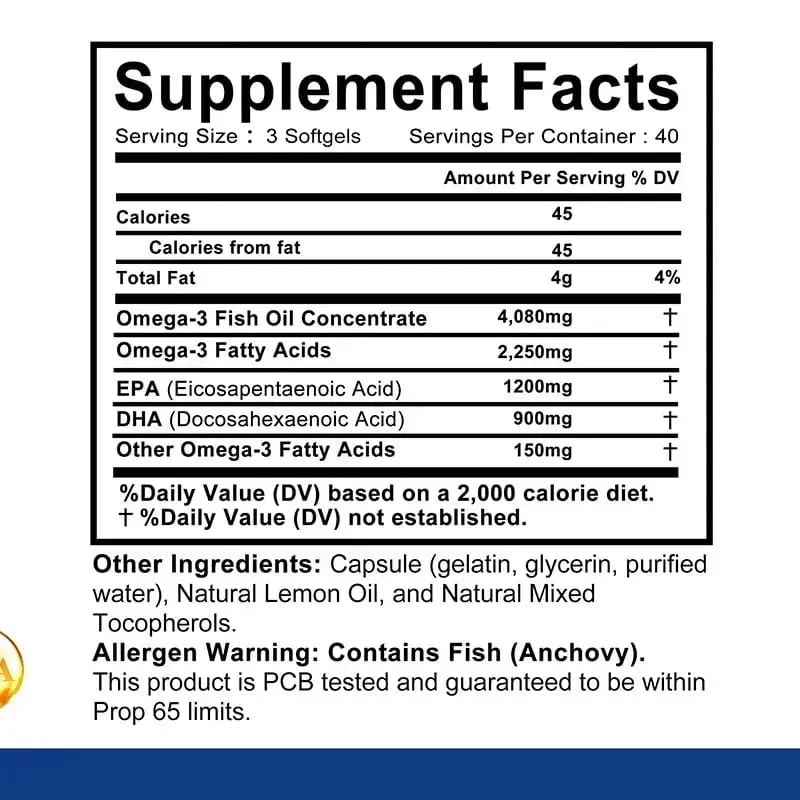 Omega-3 Fish Oil - Enhance Memory Concentration and Cognition Promote Brain and Eye Health Enhance Immune Function — image 2