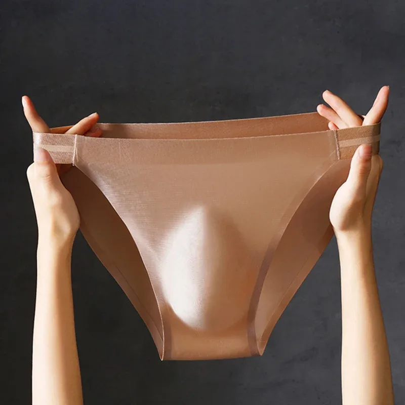 Seamless Quick Drying Men Briefs Underwear Solid Color Ice Silk Light AndThin Underpants Sexy Breathable 3D Pouch Panties Undies — image 6