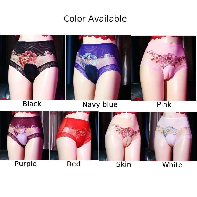 Fashion Hot Stylish Briefs Underwears White Black Crossdress Hiding Gaff Panties Men Polyester Purple Royal Blue — image 6
