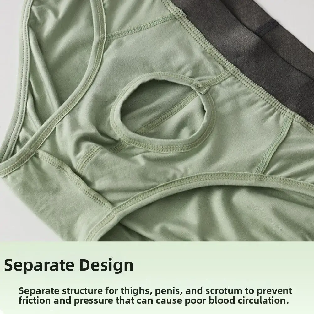 Bamboo Fiber Summer Thin Briefs Men Thin Underpants 2-in-1 Front Opening Men Front Opening Panties Breathable Lingerie — image 4