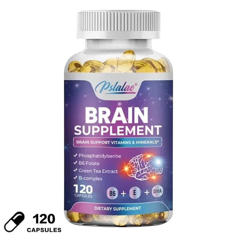 Suplemento cerebral - contém vitaminas B para apoiar a saúde do cérebro, melhorar a função cognitiva e melhorar a memória e a concentração