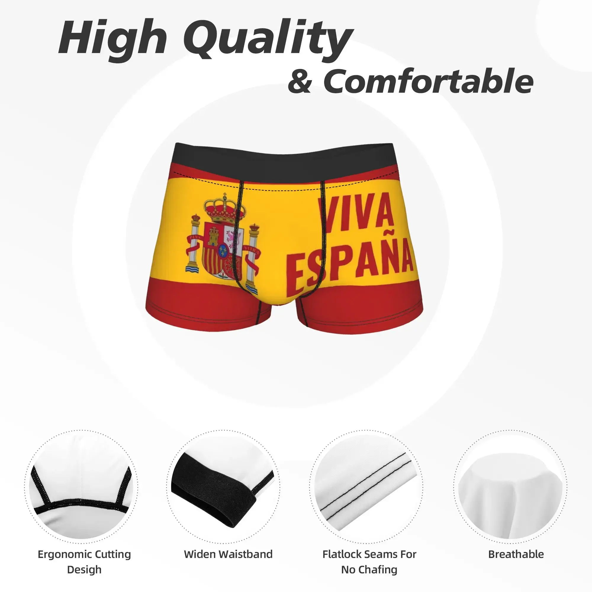 Spain Vox Flag Underwear Men Shorts Briefs Breathable Boxershorts Hot Sale Customs Oversize Underpants — image 5