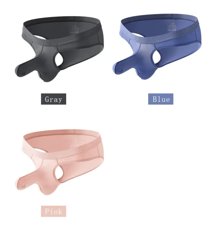 Calzoncillos de seda de hielo para hombre, ropa interior ultrafina, transparente, sin costuras, de secado rápido, transpirables, para verano