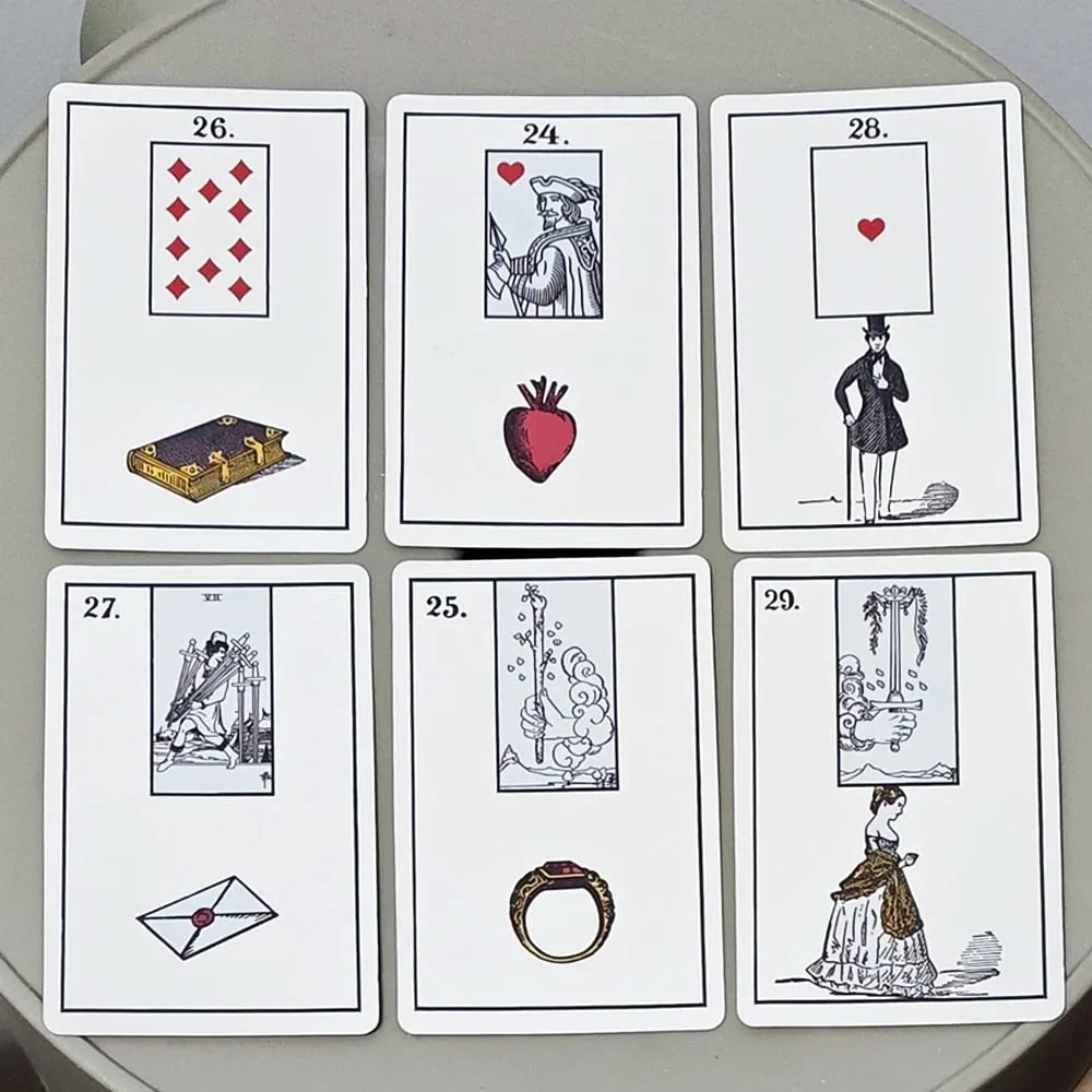 TheNew York Lenormand Deck – Ιστορική 9*6cm μαντική τράπουλα 36 καρτών Vintage στυλ Cartomancy Κάρτες με διπλό ανάγλυφο — image 5
