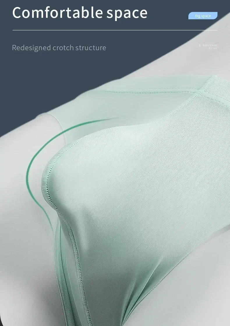 2PCS Men's summer underwear: Ice Silk, low-waisted triangular underpants, personalized, ultra-thin, breathable shorts — image 7