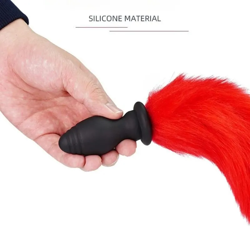 Fox Tail Anal Plug with Remote Control Vibrating - Faux Fur & Silicone Role Play Adult Toy Multi-Color BDSM Sex Toys for Couples — image 4