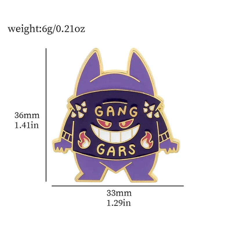 סיכות קריקטורה Gengar אנימה אמייל סיכות דש עבור אביזרי תרמיל אוסף אוסף סיכות תכשיטים — image 10