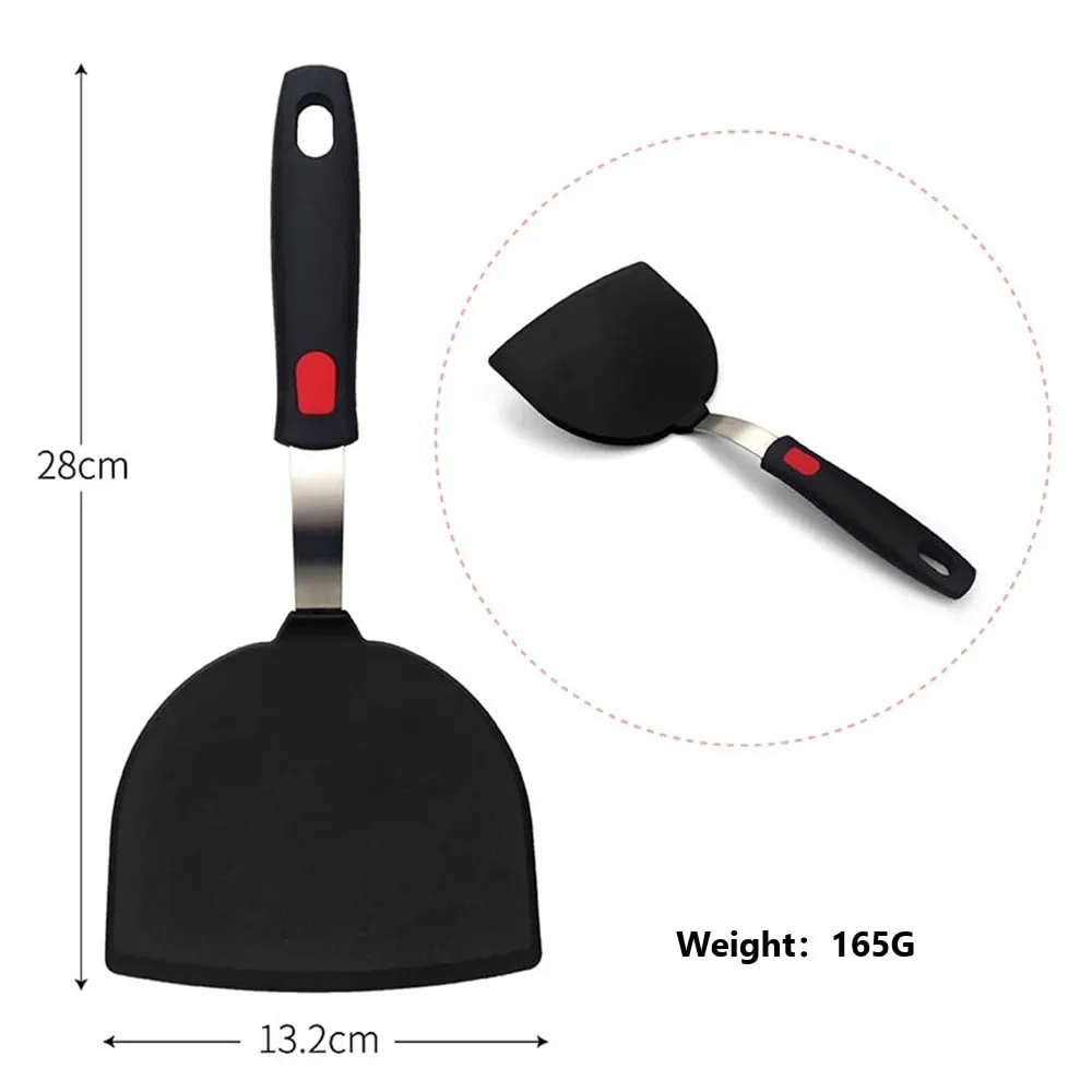 מרית סיליקון לסירים נון סטיק עמידים בטמפרטורה גבוהה באיכות גבוהה ערבוב קפיץ פלדה לטגן מרית כלי מטבח — image 15